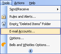 selecting the Outlook email accounts for Gmail